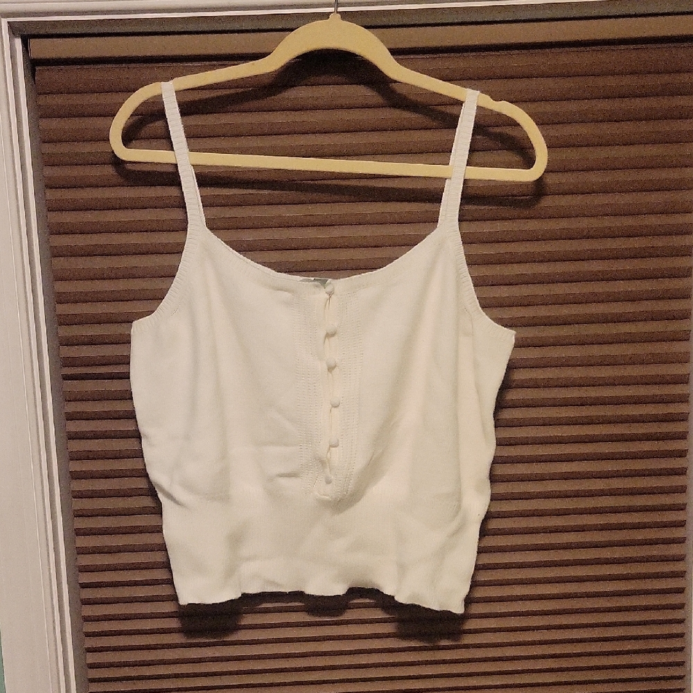 Chic White Button-Up Women's Camisole